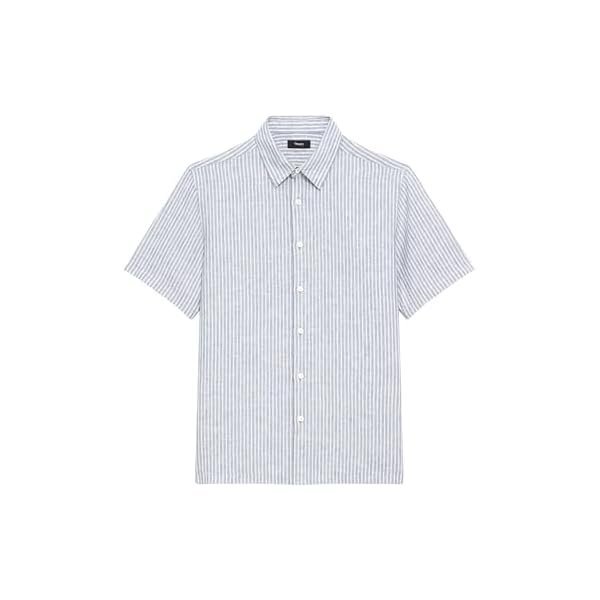 Men's  Men's Irving Short Sleeve Button Down Woven in Summer Stripe Linen