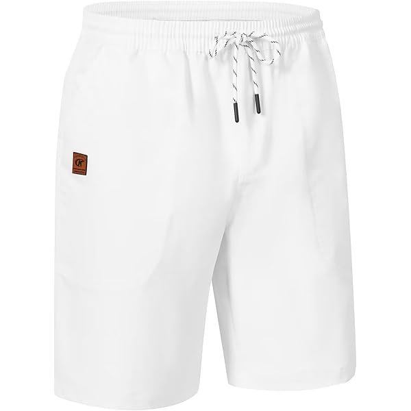 Men's Stretch Waist Casual Shorts with 5 Pockets Include 1 Zipper Pocket
