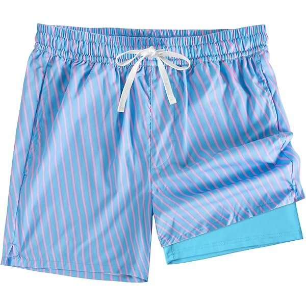 Men's Swim Trunks，Mesh Lining Quick Dry with Pockets Beach Shorts Hawaiian